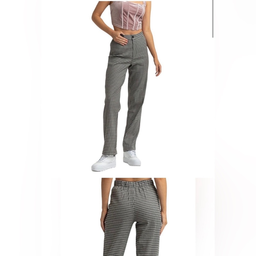 ❤️🙌NWT PAC Sun Full Relaxed High Waisted Straight Plaid Pants